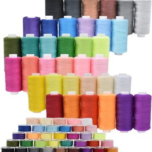 72Pcs Bobbins Sewing Threads Kit, 36 Colors 400 Yards per Polyester Thread Spools Prewound Bobbin with Case for Hand Machine Sewing, Emergency and Travel, DIY and Home